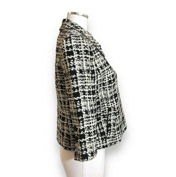 SEMANTIKS Abstract Houndstooth Print Cropped Swing Coat EUC! - Picture 3 of 4